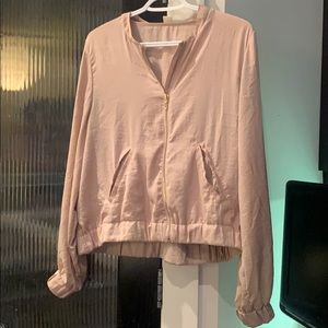 Blush pink bomber